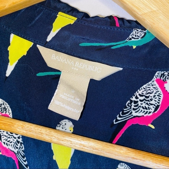 Banana Republic Bird Printed Multicolored Dress Size 2 - Picture 9 of 11